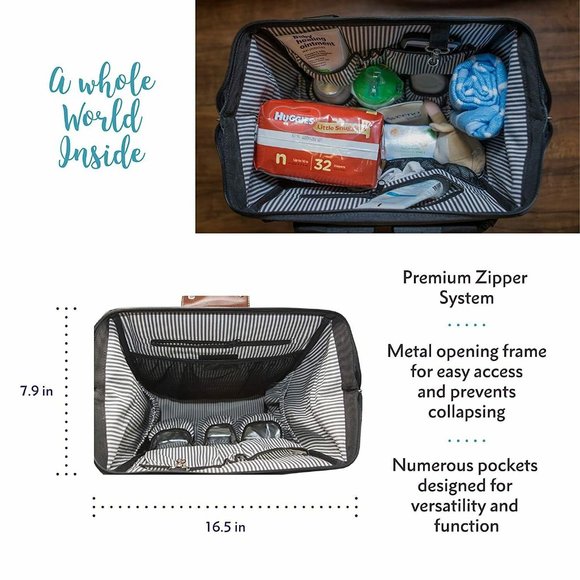 One Earth Home Grey Unisex Diaper Bag, Stroller Straps Changing Pad Included NWT - Picture 8 of 8